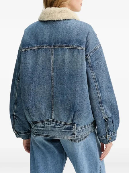 Pakowny kowbojska kurtka puchowa Levi's flanelowa niebieska