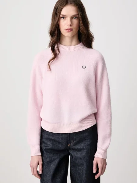 Fred Perry sweter z wełną różowy