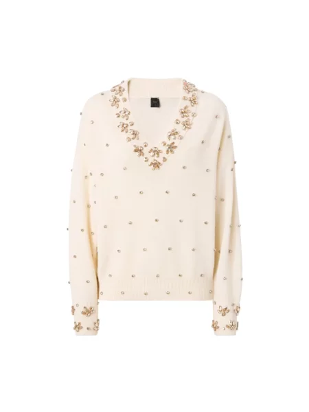 Sweter Pinko wełniany różowy