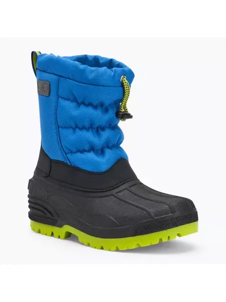 Śniegowce dziecięce CMP Hanki Snowboots river/limegreen niebieskie