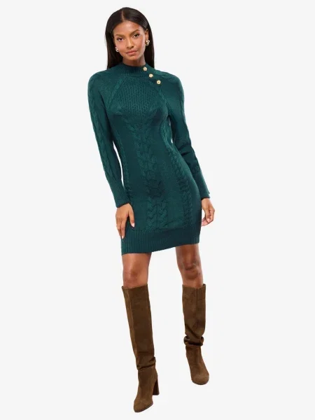 Lipsy Rochie tricotat smarald verde