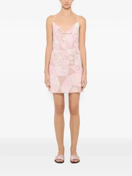 Rochie Pucci din satin cu imagine roz