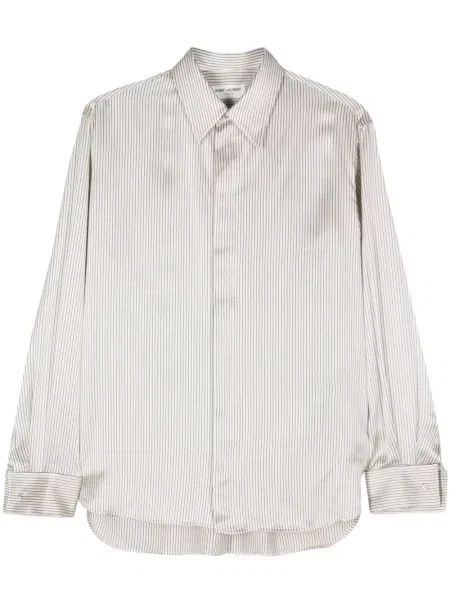Jedwabna koszula Saint Laurent szara