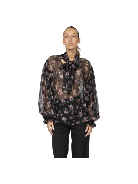 Bluzka Dolce And Gabbana retro szyfonowa czarna
