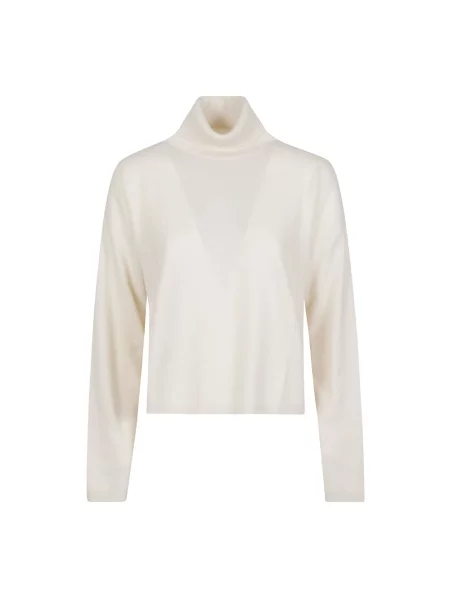 Sweter z golfem Woolrich wełniany biały