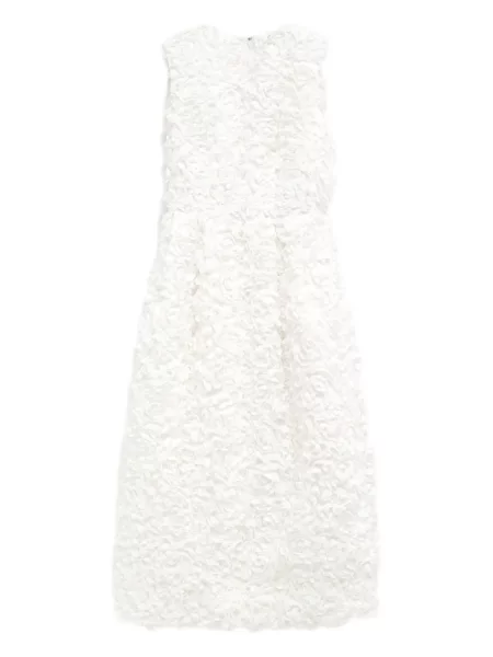 Rochie midi Comme Des Garçons cu model floral până la genunchi de costum alb