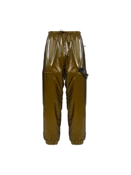 Spodnie cargo Stone Island wełniane z kamieniami zielone