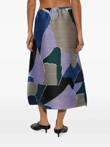Μίντι φούστα Pleats Please Issey Miyake με σχέδιο με αφηρημένο print μωβ