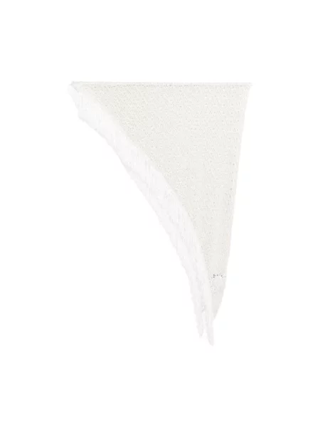 Szal Simona Corsellini z frędzli biała