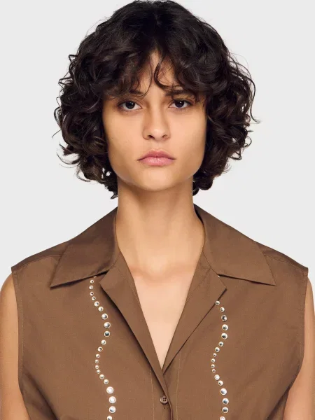 Топ Sandro коричневий