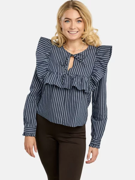 Liberte Essentiel Tricou HEATHER-LS-TIE bleumarin