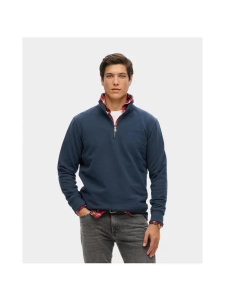 Bluza Superdry Essential Logo Half Zip granatowa XL niebieska