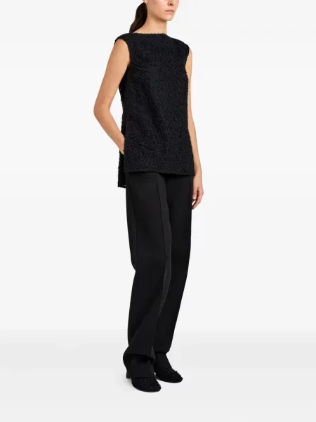 Top Proenza Schouler cu broderie negru