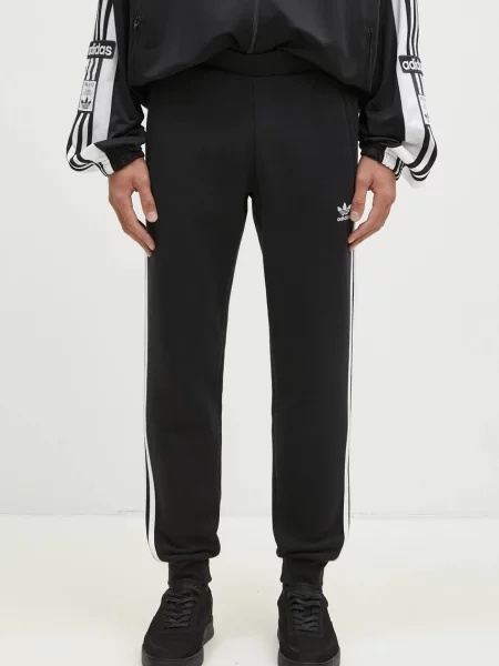Spodnie dresowe Adidas w paski czarne
