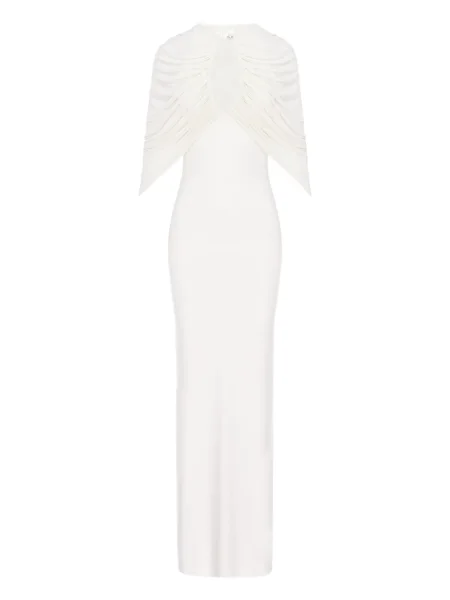 Odgovarati haljina Manuri s draperijom bijela