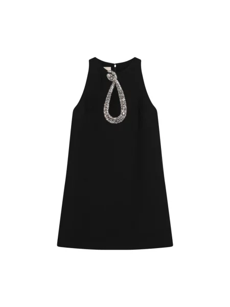 Sukienka mini Valentino Garavani wełniana czarna