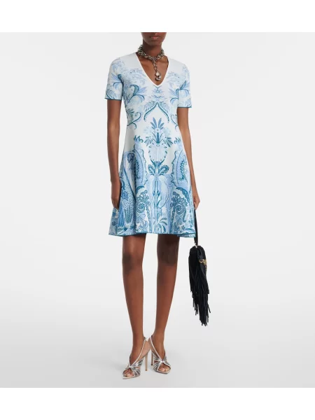 Rochie Etro cu model floral albastru