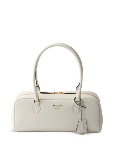 Top Prada din piele alb