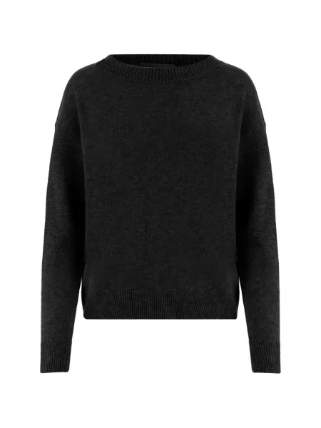 Lung pulover Allude cu decolteu rotund negru