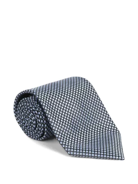 Cravată Tom Ford de mătase cu model pepito negru