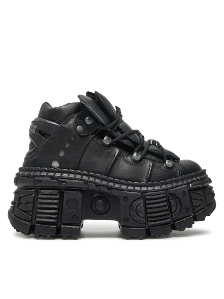 Шкіряні кросівки New Rock CRUST NEGRO + TANK CASCO NEGRO чорний