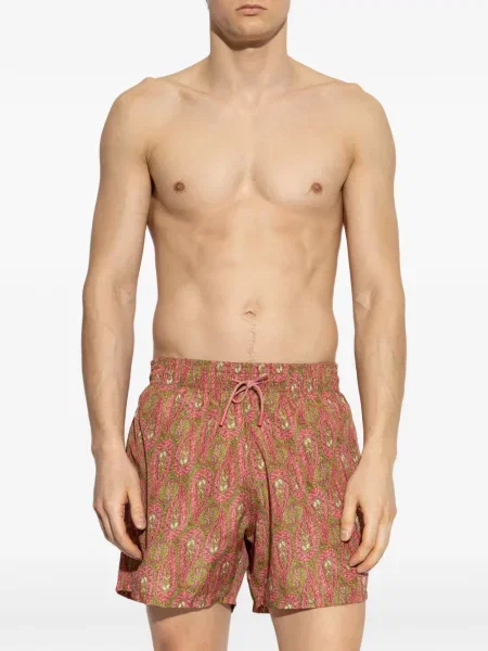 Slip de baie Etro cu imagine cu model paisley roz