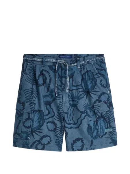 Pantaloni scurți Scotch & Soda cu imagine cu cordon albastru