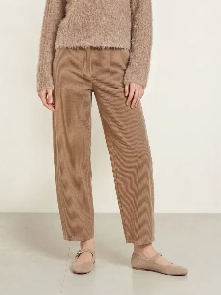 Opus Kordové Kalhoty Myha Softness béžová