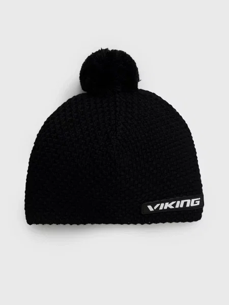 Viking czapka z pomponem z wełną Berg Gore-Tex czarna