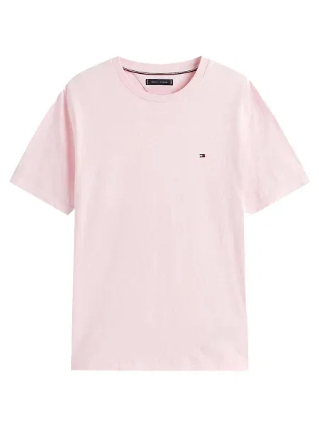 Tričko Tommy Hilfiger s okrúhlym výstrihom ružová