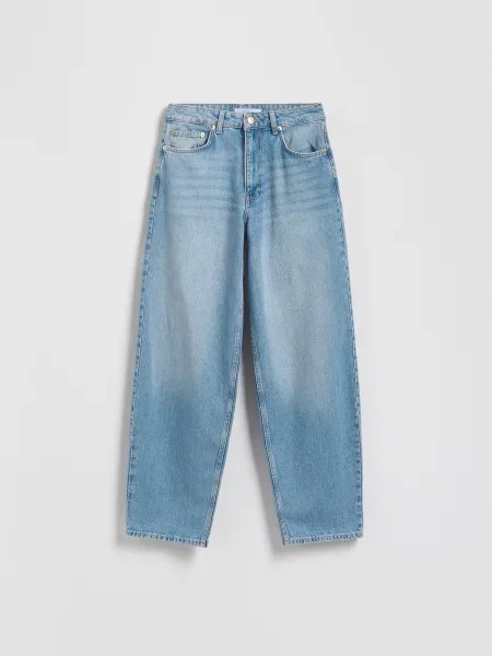 Reserved Джинси barrel leg синій