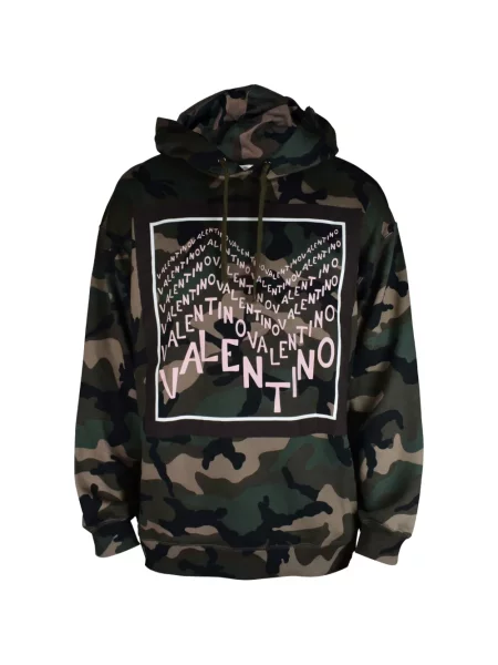 Hanorac cu glugă Valentino Garavani cu imagine cu model camuflaj verde