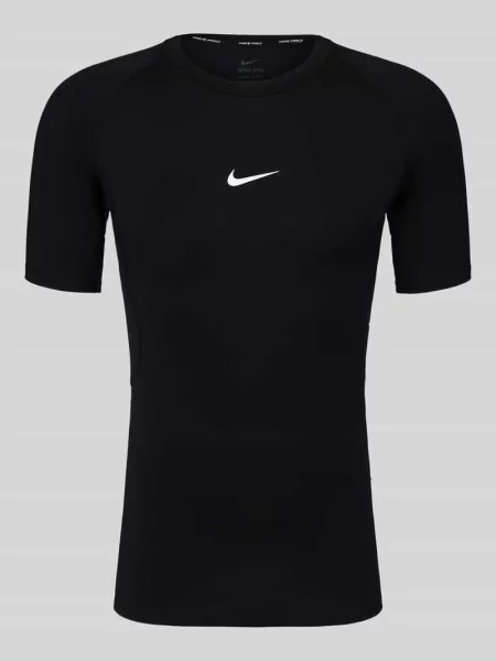 T-shirt sportowy o kroju slim fit z nadrukiem z logo Nike Training czarna