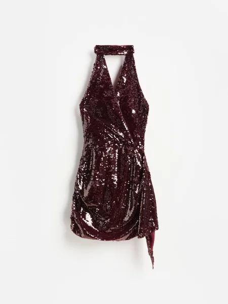 Reserved Rochie mini cu paiete maro