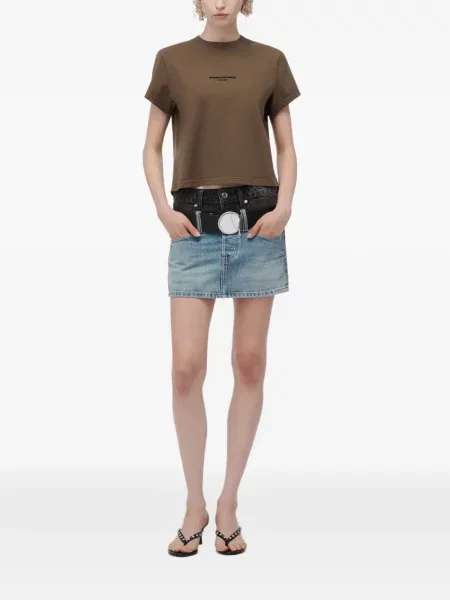 Scurt tricou Alexander Wang cu imagine verde