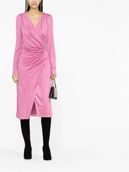 Apvynioti kostiumas midi suknelė Tom Ford iki kelių rožinė