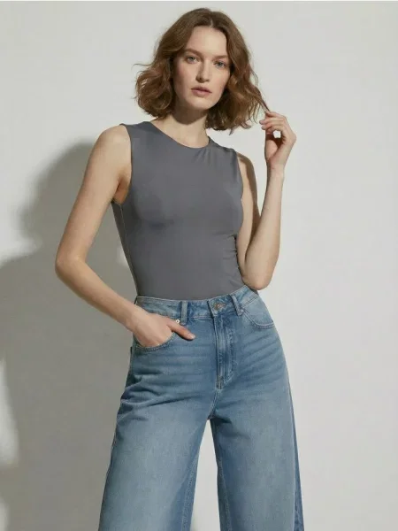 Комбінезон типу боді дівчачий середньо-сірий сірий