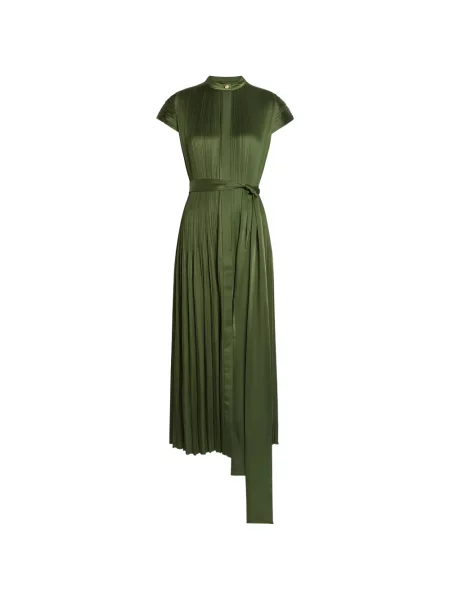 Rochie midi Joseph plisată de costum verde