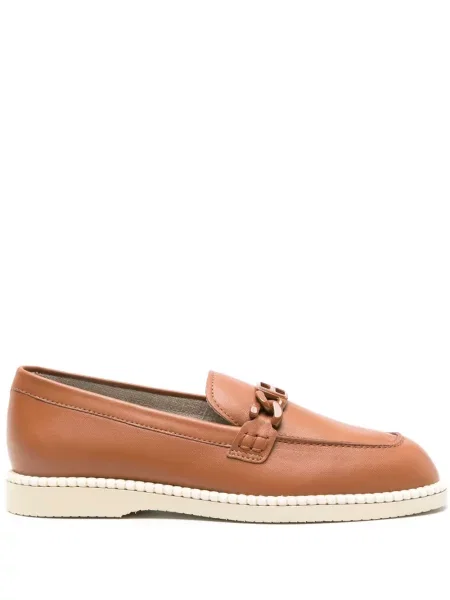 Pantofi loafer Hogan din piele cu cataramă maro