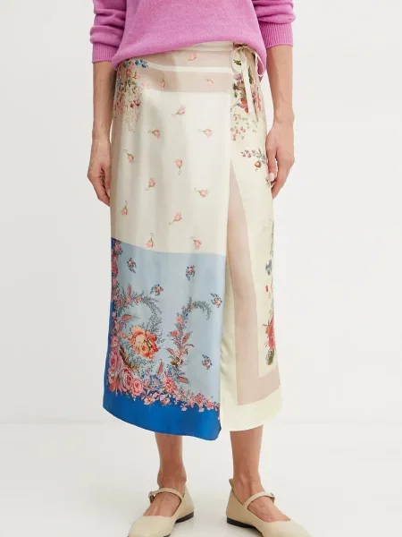 Spódnica jedwabna z wpuszczanymi Weekend Max Mara czarna