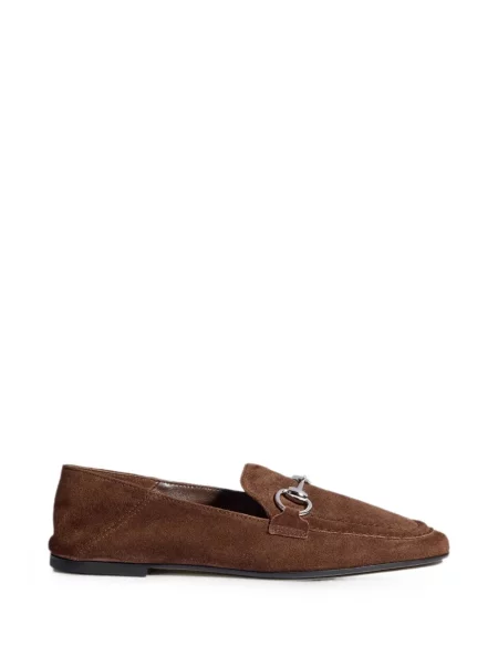 Pantofi loafer Gucci din piele de căprioară maro