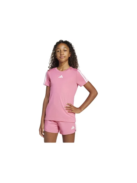 Sală de gimnastică tricou Adidas cu dungi roz