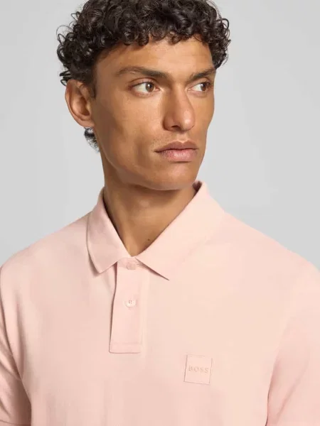 BOSS Orange polo z Passenger różowa