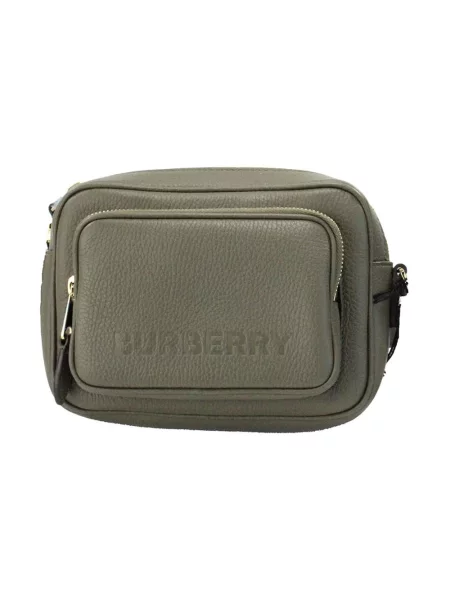 Torebka crossbody Burberry skórzana z logo żółta