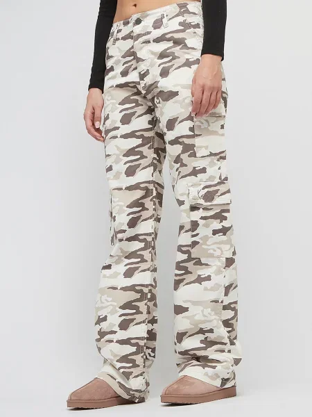 Karl Kani Kargo hlače čokolada / temno siva / off-bela bela