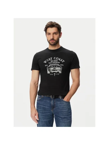 Guess T-Shirt Slim Fit μαύρο