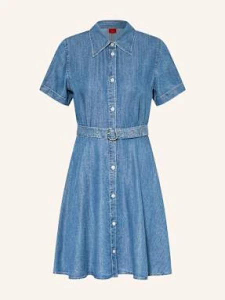 HUGO sukienka mini rozkloszowana niebieski