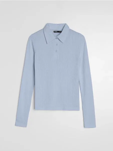 Поло з домішкою блакитний