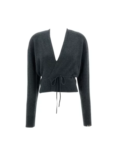 Kardigan Extreme Cashmere z kaszmiru kopertowy szary