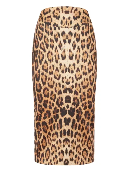 Fustă tip creion Roberto Cavalli cu imagine maro